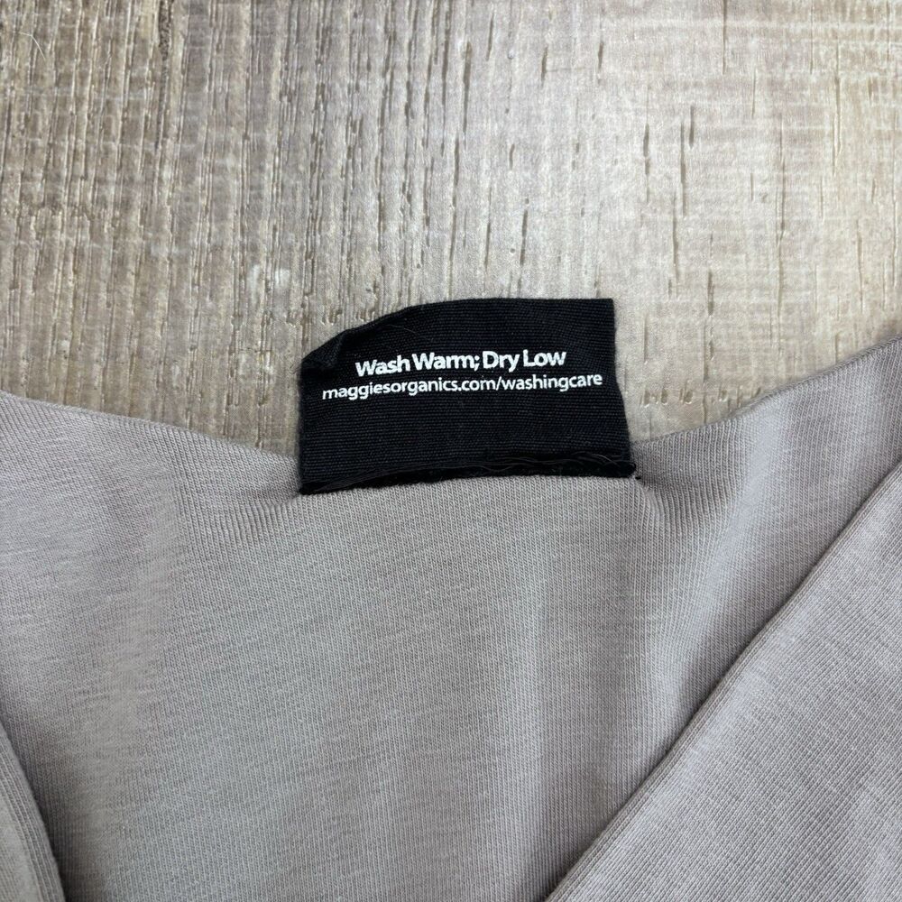 Maggie’s Organics Black Gray Dress Sz M V-Neck Organic Cotton Workwear Capsule - Picture 5 of 10